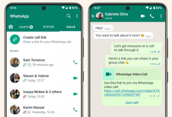 Conference calls with Whatsapp call links